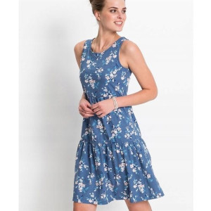 Bonprix Sukienka Damska Bez Rękawów W Kwiaty Falbana Mini 40-42 973429