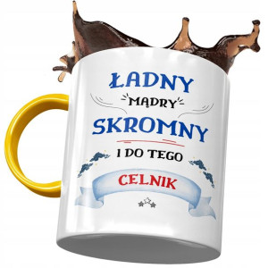 Kubek Żółty Dla Celnika Ładny Mądry Skromny Kubek