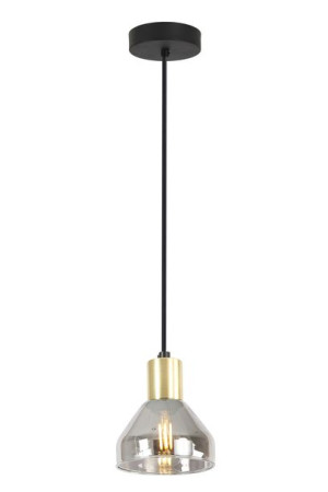 Gregory Lampa Wisząca Czarny Brąz 1x40w E14 Klosz Dymiony