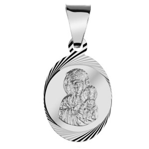 Srebrny Medalik Matka Boska Częstochowska Madonna Srebro Wisiorek 925