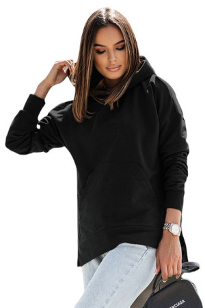 Czarna bluza Serena z kapturem i kieszenią XS/S