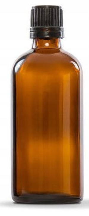 Amber Bottle for liquid storage 100mL black cap