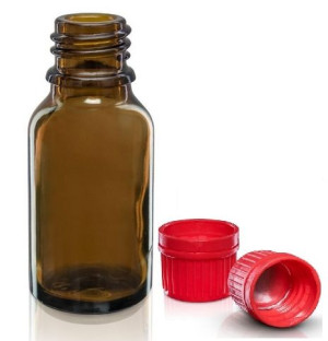 Brązowa butelka 10mL + Czerw Nakrętka Pierścień