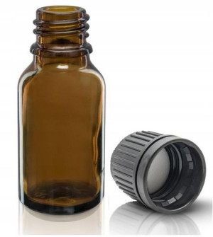 Butelka Ciemniona 10ml + Czarna Nakrętka