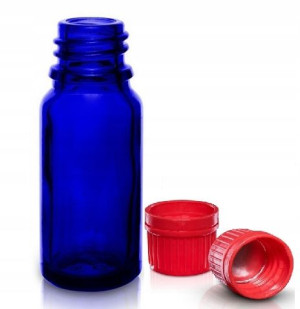 Niebieska Butelka Słoiczek 10mL + Czarna Nakrętka