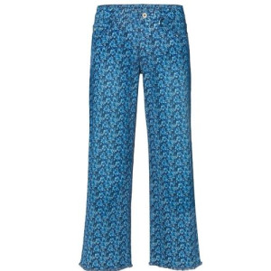 Bonprix Jeansowe Szerokie Spodnie Kuloty W Kwiaty 7/8 42-44 936654