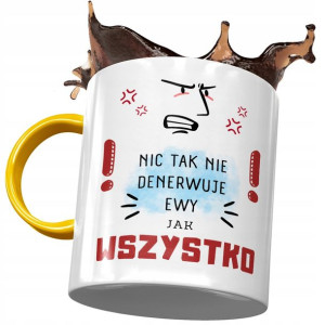Kubek Żółty Dla Ewy Przyjaciółki Żony na Prezent