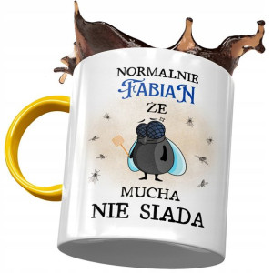 Kubek Żółty Dla Fabiana Kolegi Męża na Prezent