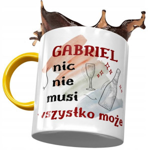 Kubek Żółty Dla Gabriela Gabrysia Męża Prezent