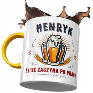 Kubek Żółty Dla Henryka Kolegi Męża Prezent
