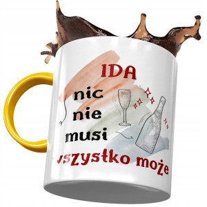 Kubek Żółty Dla Idy Żony Przyjaciółki Prezent