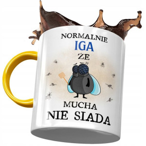 Kubek Żółty Dla Igi Żony Przyjaciółki Na Prezent