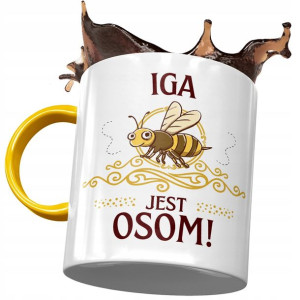 Kubek Żółty Dla Igi Żony Przyjaciółki Na Prezent