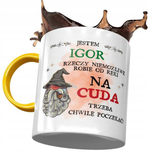 Kubek Żółty Dla Igora Kolegi Męża na Prezent