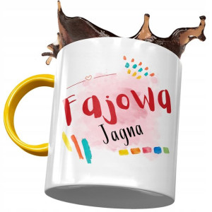 Kubek Żółty Dla Jagny Koleżanki Żony na Prezent
