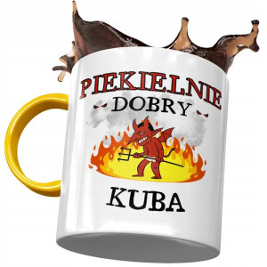 Kubek Żółty Dla Jakuba Kuby Kolegi Męża na Prezent