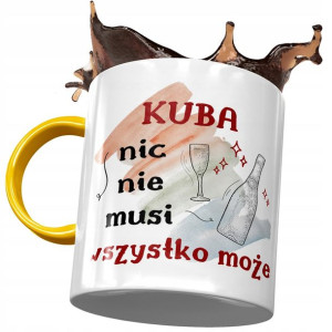 Kubek Żółty Dla Jakuba Kuby Kolegi Męża na Prezent