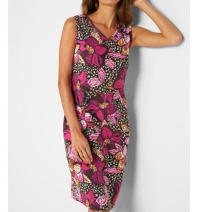 Bonprix Casualowa Sukienka W Kwiaty Dekolt W Szpic Serek 40-42 938699