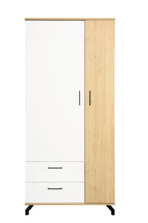 SZAFA GARDEROBA 90 cm Szuflady Półki MONEZ BIAŁA Wybór Kolorów