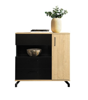 Praktyczna KOMODA + LED 90 cm MONEZ CZARNY Wybór Kolorów