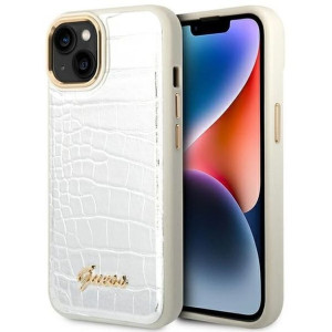 Guess Iphone 14 Croco Collection Guhcp14shgcrhs Srebrny/silver