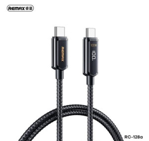 Kabel Remax Display Remine Series 100w Rc-128a Usb-c/usb-c Czarny/black