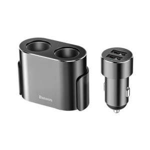 Rozgałęźnik Sam Baseus Black 80w Dwa Gniazda Samochodowe+2xusb 3.1a