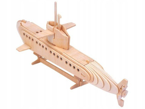 Łódź podwodna składanka drewniana puzzle 3D P042