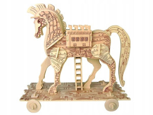 Koń trojański składanka drewniana puzzle 3D P238