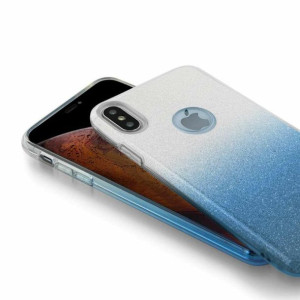Etui Glitter Do Samsung J6+ 2018 Srebrno Niebieski