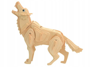 Wilk szary składanka drewniana puzzle 3D M024