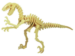 Dinozaury Deinonychus 2w1 składanka drewniana J018