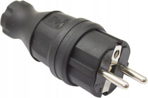 Wtyczka Gumowa Prosta 16a Ip44 Uni-schuko Mxg-19
