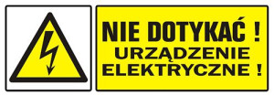 Naklejka Tabliczka "nie Dotykać" 148x52