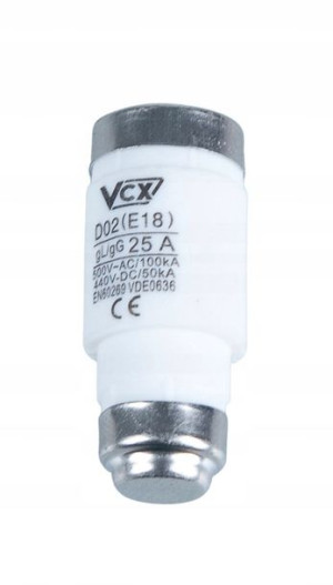 Wkładka Topikowa Bezpiecznikowa D02 25a 400v Vcx