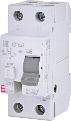 Wyłącznik Różnicowoprądowy 2p 25a 30ma Ac Efi6-2
