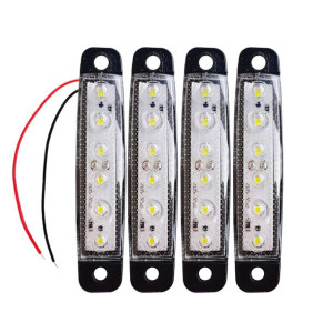Lampy Światło Obrysowe Obrysówki Led Zestaw 4 Szt Białe