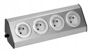 Gniazdo Meblowe Biurkowe Narożne Blatowe Inox