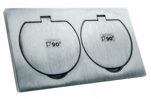 Gniazdo Podwójne Ip55 Stal Nierdzewna Or-ae-1398
