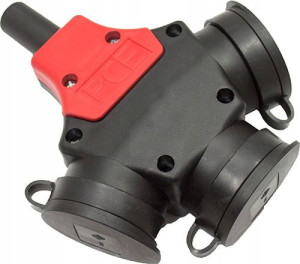 Gniazdo Trójnik Gumowy Z/u 16a 230v Ip44 24311-sw