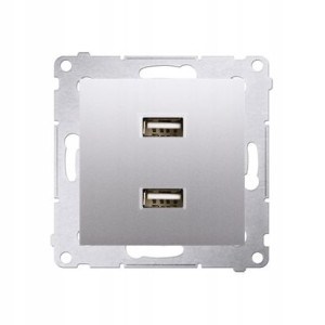 Simon 54 Ładowarka Usb 2x2,1a 5v Srebrny Mat