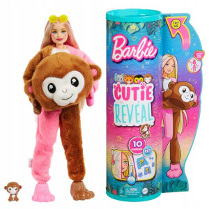Hkr01 Barbie Cutie Reveal Dżungla Lalka Małpka