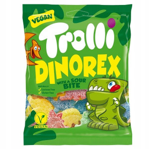 Żelki Trolli Dino Rex - Kwaśne - 100g