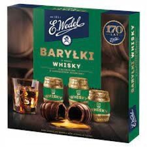 Baryłki Whisky WEDEL z alkoholem w czekoladz. 200g