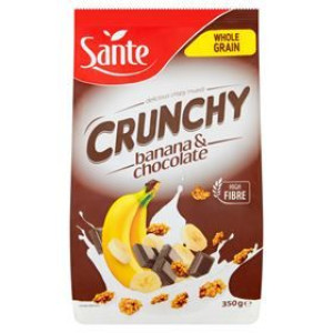 Sante Crunchy Bananowe Z Czekoladą Chrupiące Płatki 350 G