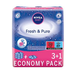 Nivea Baby Fresh & Pure chusteczki nawilżane dla dzieci i niemowląt 4x63szt