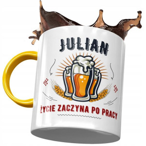 Kubek Żółty Dla Juliana Kolegi Męża na Prezent