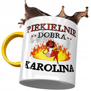 Kubek Żółty Dla Karoliny Koleżanki Na Prezent