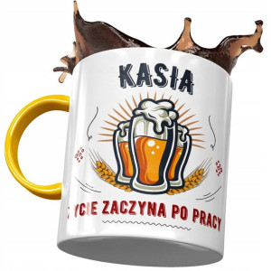 Kubek Żółty Dla Kasi Katarzyny Żony na Prezent