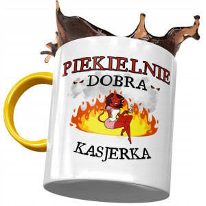 Kubek Żółty Dla Kasjerki Piekielnie Dobra Kasjerka